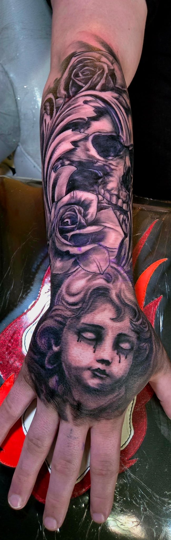 Custom tattoo work by Scott Hankins